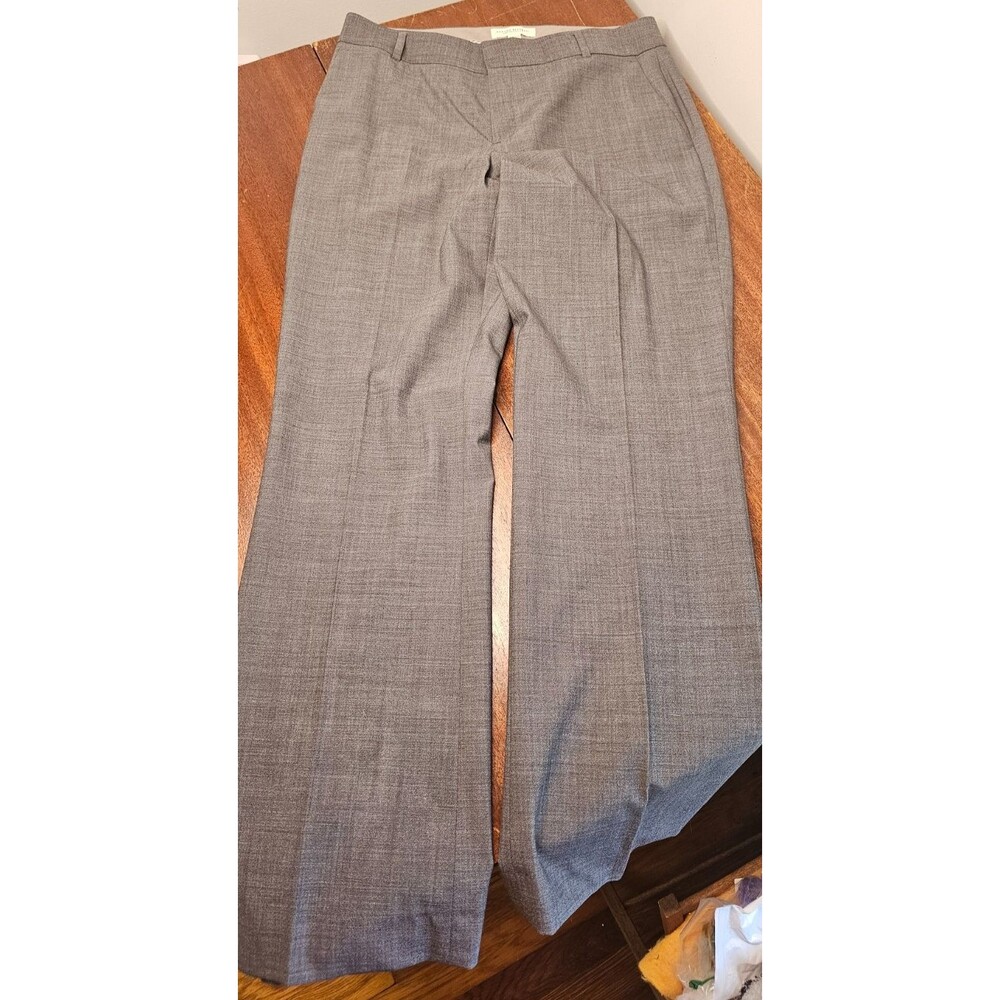 Banana Republic The Martin Fit Grey Straight Leg Stretch Lined Wool Pants Sz 8
